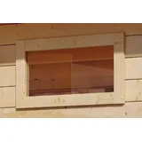 Karibu Saunafenster 40x1220x420 mm Klarglas, für natürliches Licht im Saunainnenraum beige