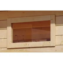Karibu Saunafenster 40x1220x420 mm Klarglas, für natürliches Licht im Saunainnenraum beige