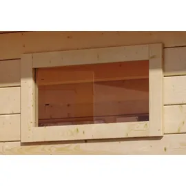 Karibu Saunafenster 40x1220x420 mm Klarglas, für natürliches Licht im Saunainnenraum beige