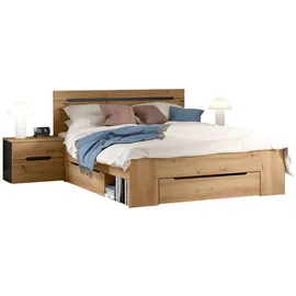 inn.furn Schlafzimmer Set Doppelbett 2x Nachttisch), 3x Bettschubkasten 140 x 200 Cooper,