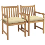 vidaXL Gartenstuhl 60 x 60 x 90 cm Weiß 2 St.