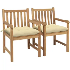 vidaXL Gartenstuhl 60 x 60 x 90 cm Weiß 2 St.