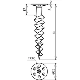 Dehn Hartschaumplatten-Dübel HSPD HS4.5 L85 PA