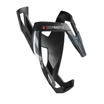 Elite Trinkflaschenhalter Custom Race Plus Elastomer-Gummi, mattschwarz/weiß