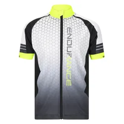 Radtrikot ENDURANCE "Verove", Kinder, Gr. 116, gelb (neongelb, schwarz), 100% Polyester, mehrfarbig, sportlich, normal, hoch geschlossener Ausschnitt, Kurzarm, Trikots, mit schnelltrocknender Quick Dry-Technologie