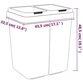 vidaXL Duo Mülleimer 2x25 l Anthrazit