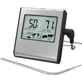 Digitales Fleischthermometer Mit Großem Lcd-display Für Smoker, Backofen, Küche, Grill, Bbq – Thermometer Mit Timer Und Edelstahl-temperaturfühler