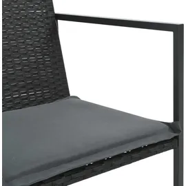 vidaXL Polyrattan Garten-Set 44443 5-tlg. schwarz mit Auflagen