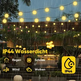 salcar 5m LED Lichterkette, Wasserdicht Gartenlaterne Deko für Draußen mit 8 Lichtmodi Gartenleuchten Garten Party - Weiß
