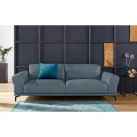 2,5-Sitzer W.SCHILLIG "montanaa", blau (blau z69), B:232cm H:78cm T:94cm, Sofas, mit Metallfüßen in Schwarz pulverbeschichtet, Breite 232 cm