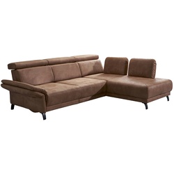 DIETSCH Ecksofa Kuban Mikrofaser Tabac 295 x 210 cm