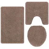 vidaXL Badematte 3 Pcs Braun 50 X 50 Cm Polypropylen Vidaxl