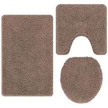 vidaXL Badematte 3 Pcs Braun 50 X 50 Cm Polypropylen Vidaxl