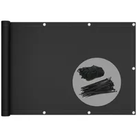 VOUNOT Balkon Sichtschutz 90x600 cm, Balkonbespannung Balkonsichtschutz für Terrasse und Zaun, HDPE Gewebe, UV-Schutz, Wetterfest, Schwarz