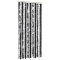 VidaXL Fliegenvorhang Grau und Schwarz 56x185 cm Chenille