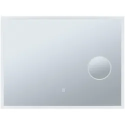 PAULMANN LED Spiegelleuchte "LED Leuchtspiegel Mirra IP44 dimmbar Spiegel", silber (silberfarben), 1 flammig, H: 60,0cm,, Lampen, Memoryfunktion, Dimmer