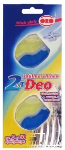 ORO®-frisch-aktiv Spülmaschinen-Deo, mit Duftkorb, 1 Packung = 2 Stück, Citro-Frische