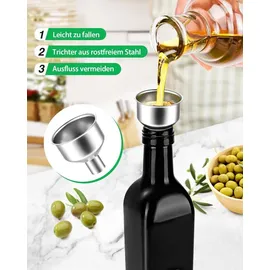 Öl und Essig Spender Set 500 ml Edelstahl Schwarz