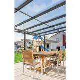 Gutta Terrassendach Premium 611 x 406 cm anthrazit/polycarbonat weiß gestreift