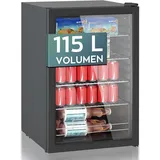 Heinrich ́s Getränkekühlschrank Flaschenkühlschrank Kühlschrank Mini Bierkühlschrank Minibar Getränke HGK 3174, 85 cm hoch, 54 cm breit, Minikühlschrank ohne Gefrierfach Getränkekühlschrank mit Glastür klein schwarz 54 cm x 85 cm x 54 cm