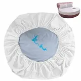 HLTQL Matratzenschoner Wasserdicht Matratzenauflage Wasserdicht Runder Matratzen Topper Spannbettlaken Boxspringbett Atmungsaktiv Mattress Protector(B,Diameter220cm)