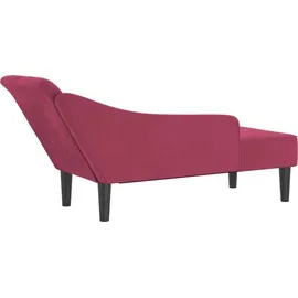 vidaXL Chaiselongue mit Kissen Weinrot Samt