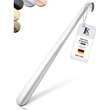 JK Trade® 52cm STABILER Edelstahl Schuhlöffel Lang | 2mm polierter Metall Schuhanzieher Lang zum Stehen | Schnell & Einfach | optimierte Länge & Breite | Shoe Horn | Business | Aufhängbar