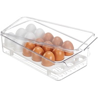 Relaxdays Eierbox, 18 Eier, Eierorganizer für Kühlschank, Eierdose mit