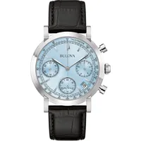 BULOVA 96B456 Herrenuhr Chronograph Classic Schwarz/Hellblau