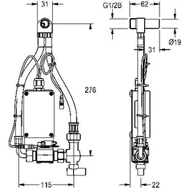 kwc aquarotter gmbh KWC Smart Urinal Unit, F5, elek., Mont. hinter Keramikurinal, für. Batt./net
