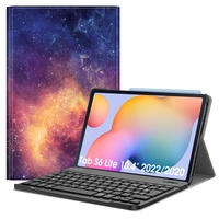 Fintie Tastatur Hülle für Samsung Galaxy Tab S6 Lite 10,4 Zoll 2024/2022/2020 Tablet - Keyboard Cover mit Magnetisch Abnehmbarer Deutscher Bluetooth Tastatur, Die Galaxie