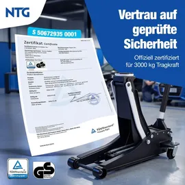 NTG Wagenheber 3t Stahl 75-505mm schwarz