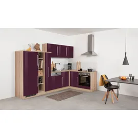 kochstation Winkelküche KS-Samos L-Form 290 cm lila