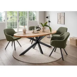 Mr. Deko Avola 180 x 76 x 90 cm oval beige/schwarz