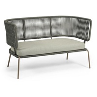 Natur24 Nosh Nadin 2-Sitzer Sofa mit grünem Seil und verzinktem Stahl 135 cm