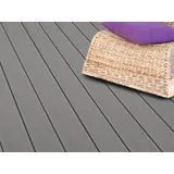 26x145 mm Kovalex® Standard WPC-Terrassendiele, grau, gebürstet, Hohlkammerprofil Längen:1,00 bis 6,00m, Profil: grob/fein
