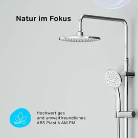 AM.PM Duschsystem Hit Duschset Duschsystem ohne Armatur, Regenduschset Handbrause Duschsäule F07TA000 Chrom
