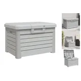 vidaXL Outdoor-Kissenbox Grau 73x50,5x46,5 cm Polypropylen