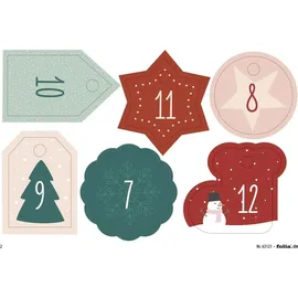 Folia Adventskalender-Set Beutel in Juteoptik