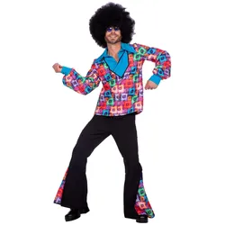 Crazy 70er Jahre Disco Dancer Herrenkostüm - L