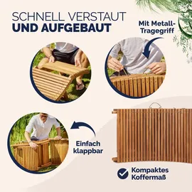 CASARIA Sonnenliege 190 x 60 x 51 cm braun klappbar