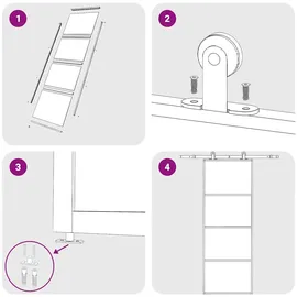vidaXL Schiebetür rechts 76 x 205 cm schwarz
