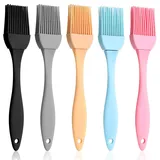 Yuanchu 5 Stück Silikon Backpinsel, Silikonpinsel Grill Küche Pinsel Küche Pastry Brush Backen Silicone Brush BBQ Grillpinsel Hitzebeständig Basting ölpinsel Küchenpinsel für Kochen Backen Grillen
