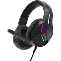 Marvo H8618, Kopfhörer mit Mikrofon, Lautstärkeregler, schwarz, 2.0, hintergrundbeleuchtet, USB - Schwarz
