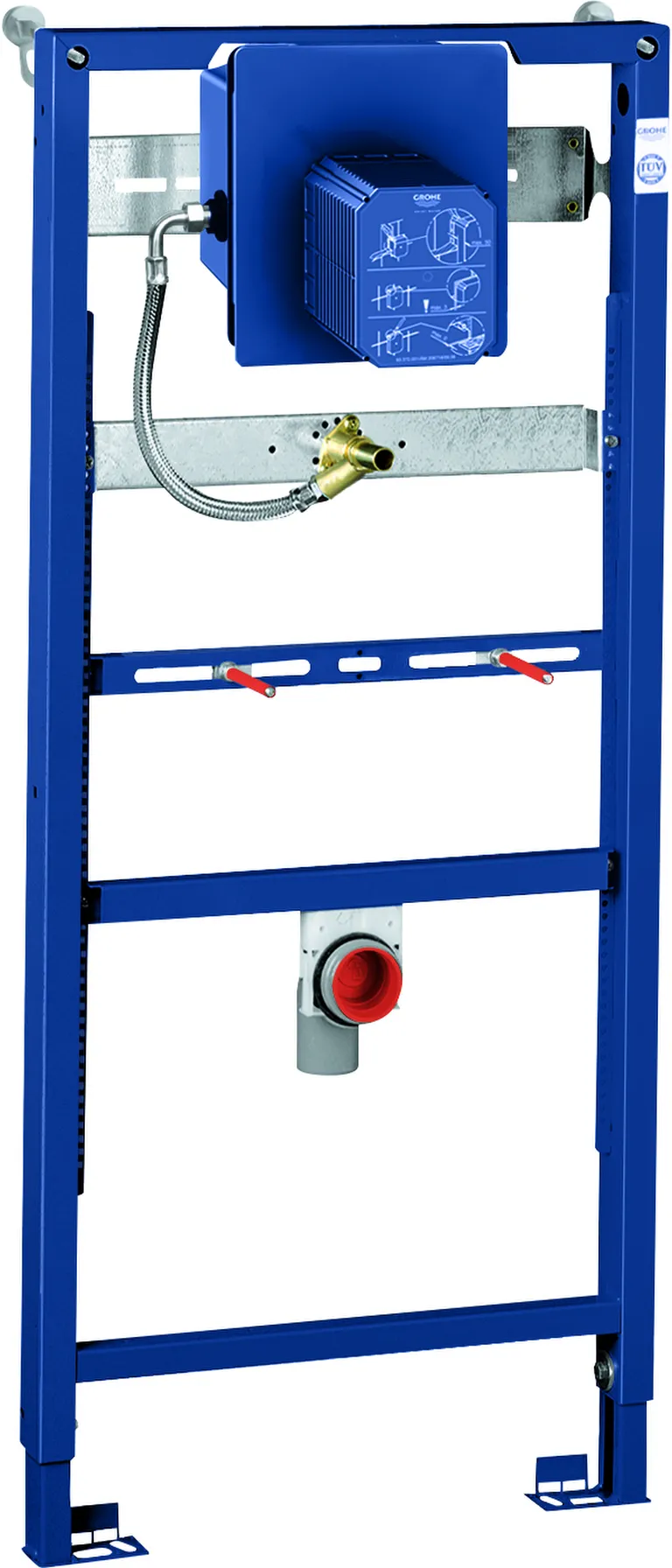 Urinal-Element Rapid SL 38803_1, mit IR-Elektronik, mit Rapido U, 1,13 m und 1,30 m Bauhöhe, für manuelle Betätigung oder Tectron IR-Elektronik, 6 V oder 230 V, mit Wandwinkeln