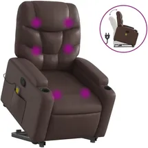 vidaXL Massagesessel mit Aufstehhilfe Kunstleder 89 x 100 x 0 cm Braun