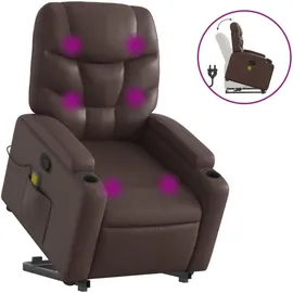 vidaXL Massagesessel mit Aufstehhilfe Kunstleder 89 x 100 x 0 cm Braun