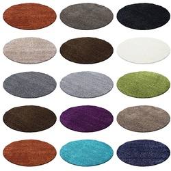 Hochfloriger Teppich, Weich und Flauschig, Rundes Design für Wohnzimmer