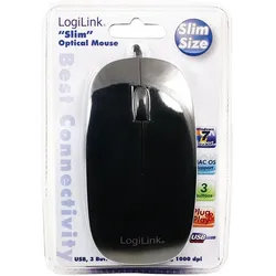 LogiLink Maus Optisch schwarz flaches Design