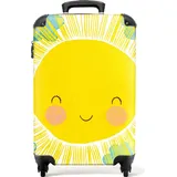 NoBoringSuitcases.com NoBoringSuitcases.com® Kindertrolley Handgepäck Koffer klein Reisekoffer mit Rollen Geschenk - Sonne - Gelb - Illustration - 55x35x20cm